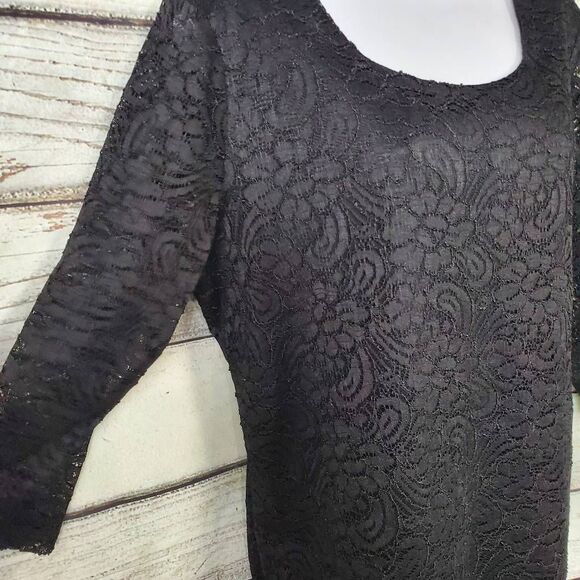 Christopher & Banks Women’s Black Lace Lined Blouse Top XL - Picture 3 of 8